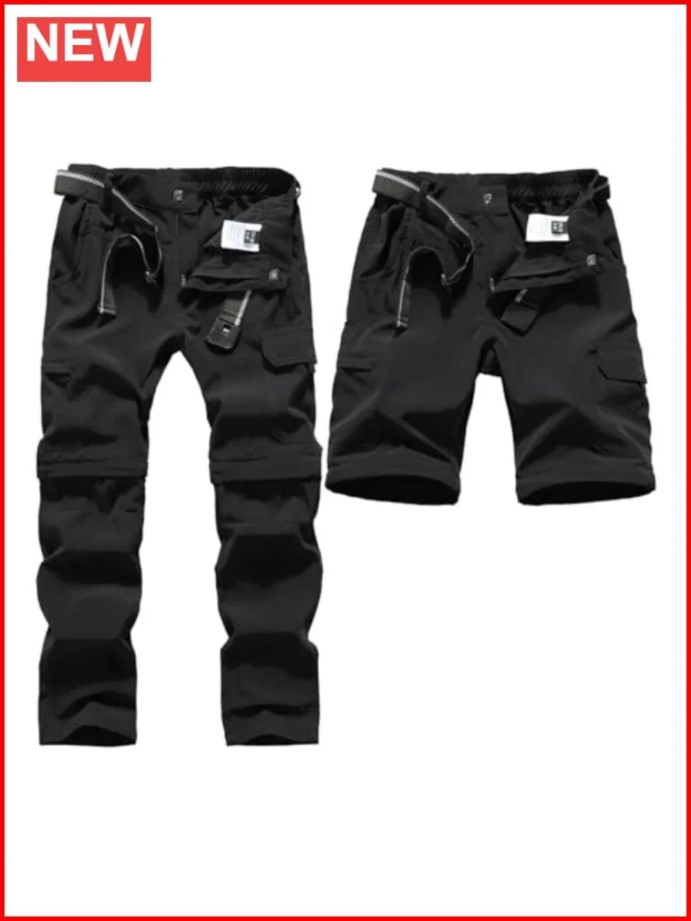 Boys Girls Convertible Zip Off Hiking Cargo Pants Quick Dry Outdoor Trousers